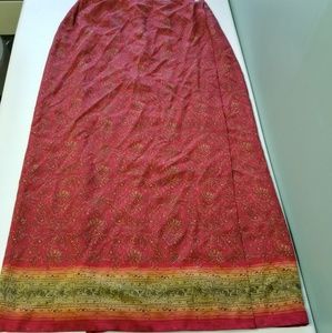 Liz Claiborne 100% Silk Faux Wrap Maxi Skirt B117